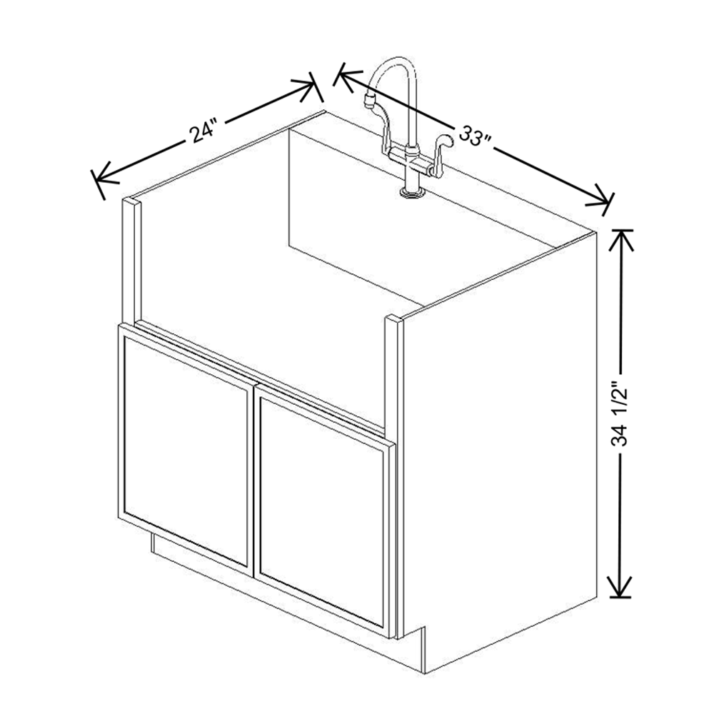 Cubitac Imperial Madison Dusk 33"W Farm Sink Cabinet