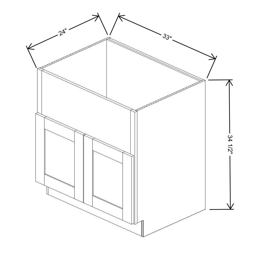 Fabuwood Value Premium Hallmark Frost Width 33"W Farm Sink Base