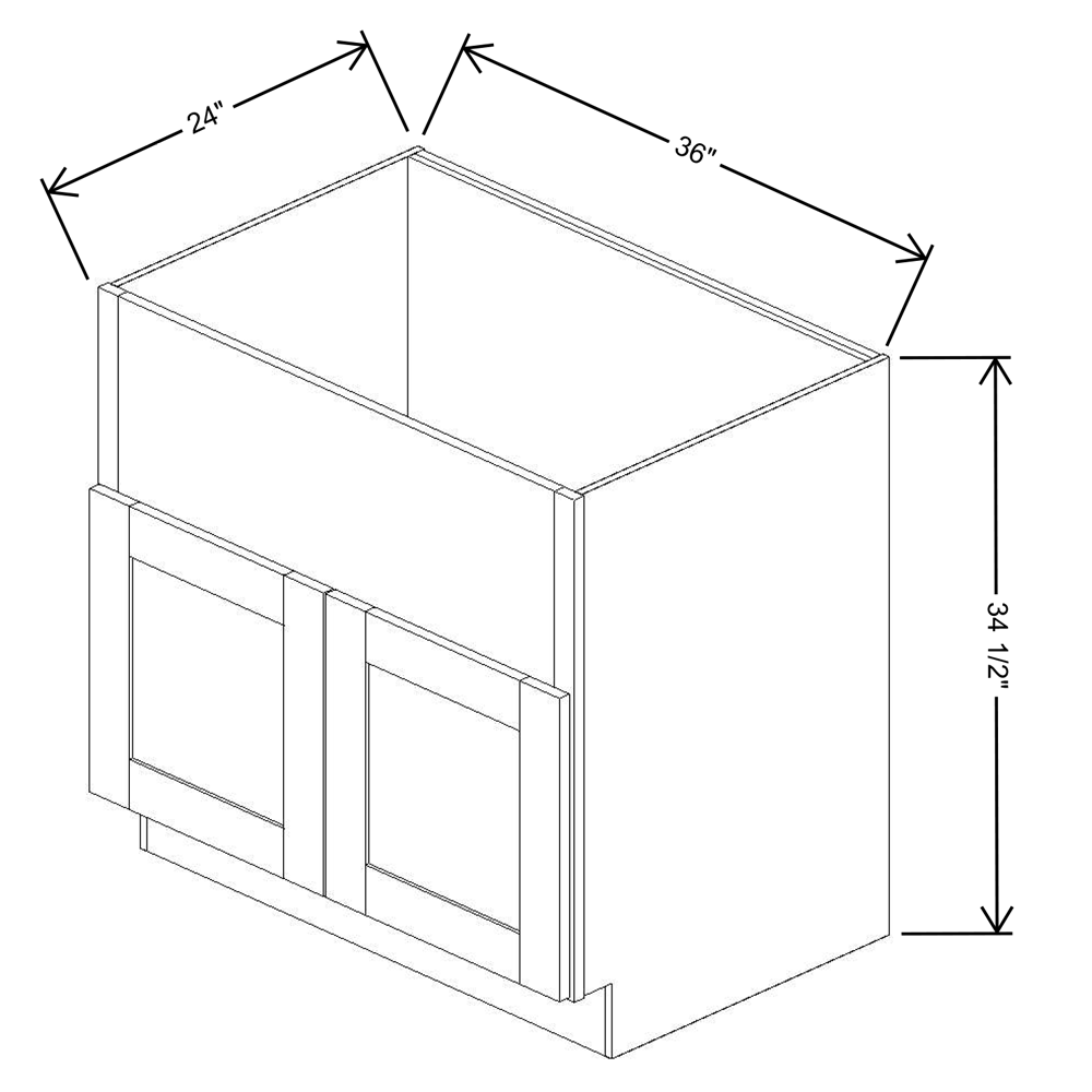 Fabuwood Allure Fusion Kona 36"W Farm Sink Base 