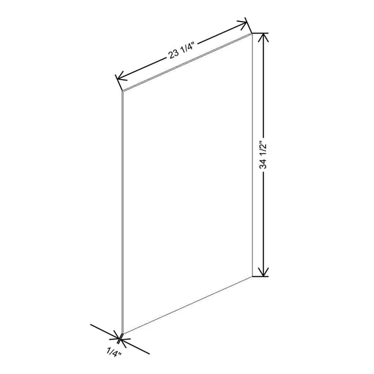 CNC Concord Newport White 1/4" W X 34 1/2" H X 23 1/4" D Finished Skin