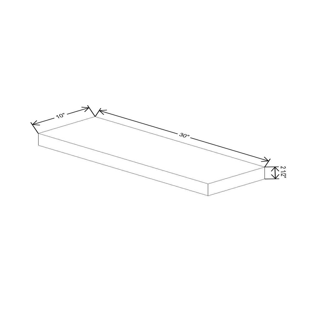 Cubitac Imperial Montclair Cashmere 2 1/2"H X 30"W Floating Shelf