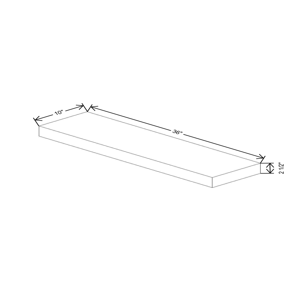 Cubitac Imperial Montclair Lace 2 1/2"H X 36"W Floating Shelf