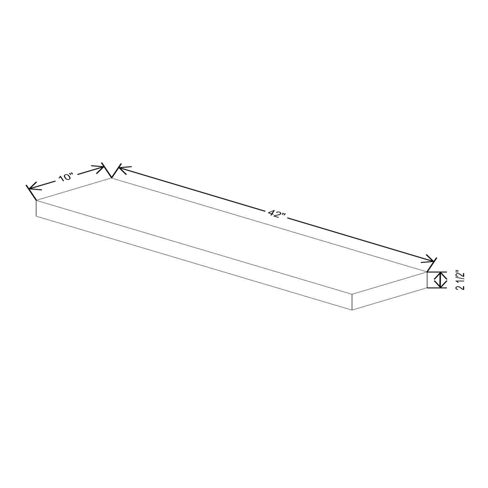 Cubitac Imperial Madison Latte 2 1/2"H X 42"W Floating Shelf