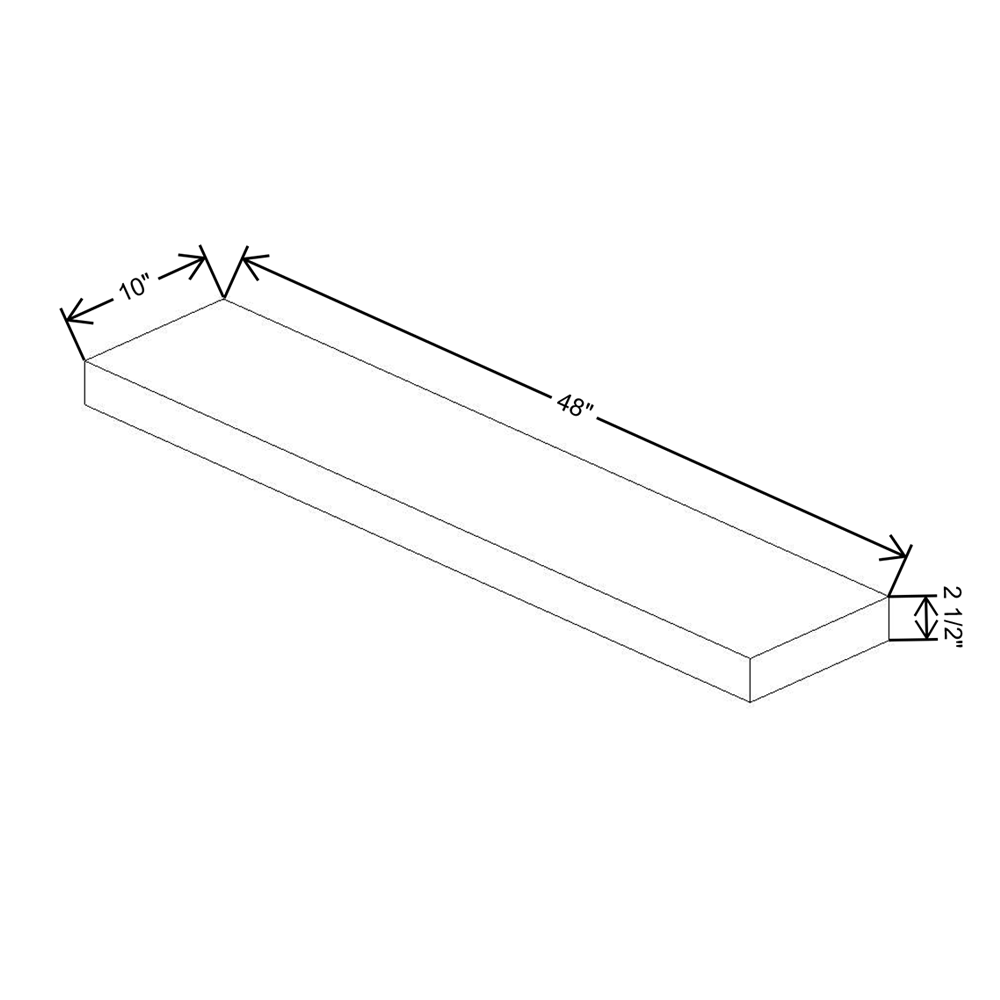 Cubitac Imperial Madison Hazelnut 2 1/2"H X 48"W Floating Shelf