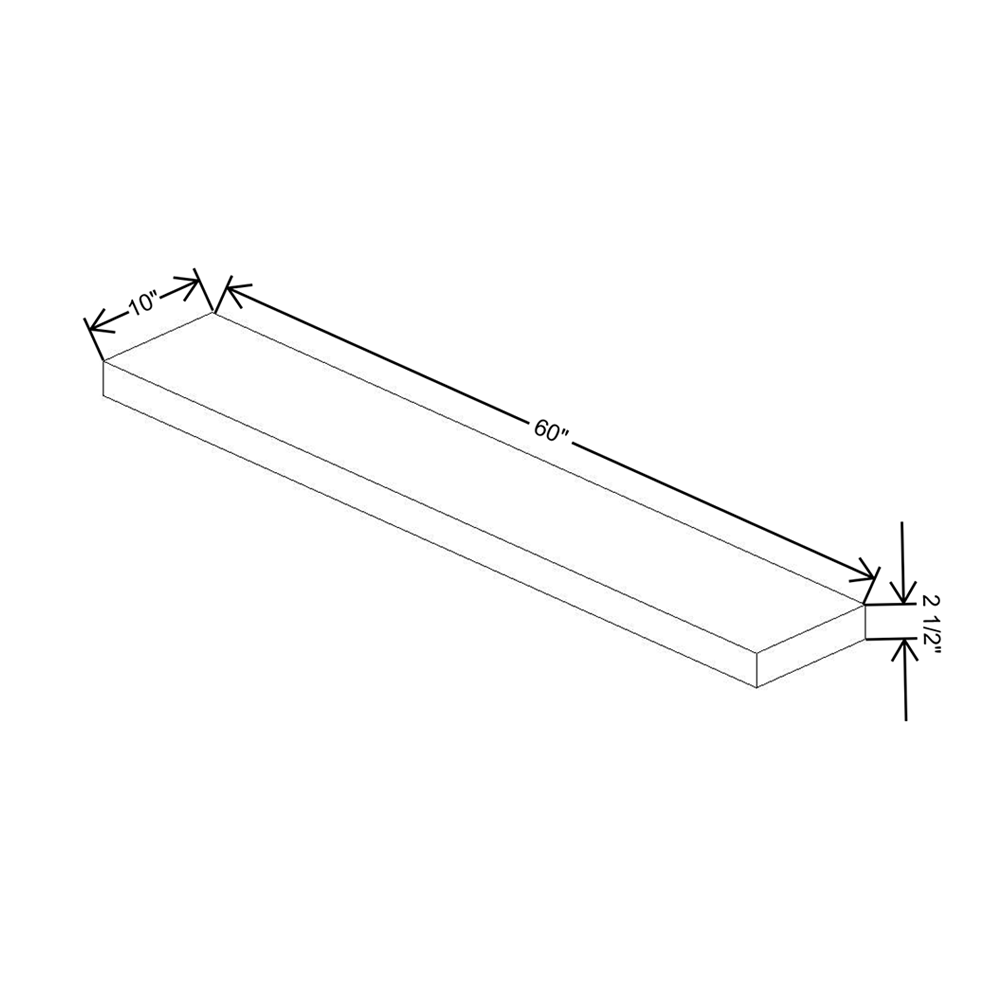 Cubitac Imperial Madison Dusk 2 1/2"H X 60"W Floating Shelf