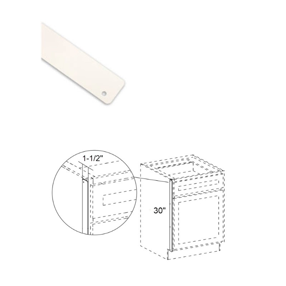 Fabuwood Illume Catalina Muratti 4, Stainless Steel Heat Shield With Pre-Drilled Mounting Holes 1/16" Thick Powder-Coated Steel (White)