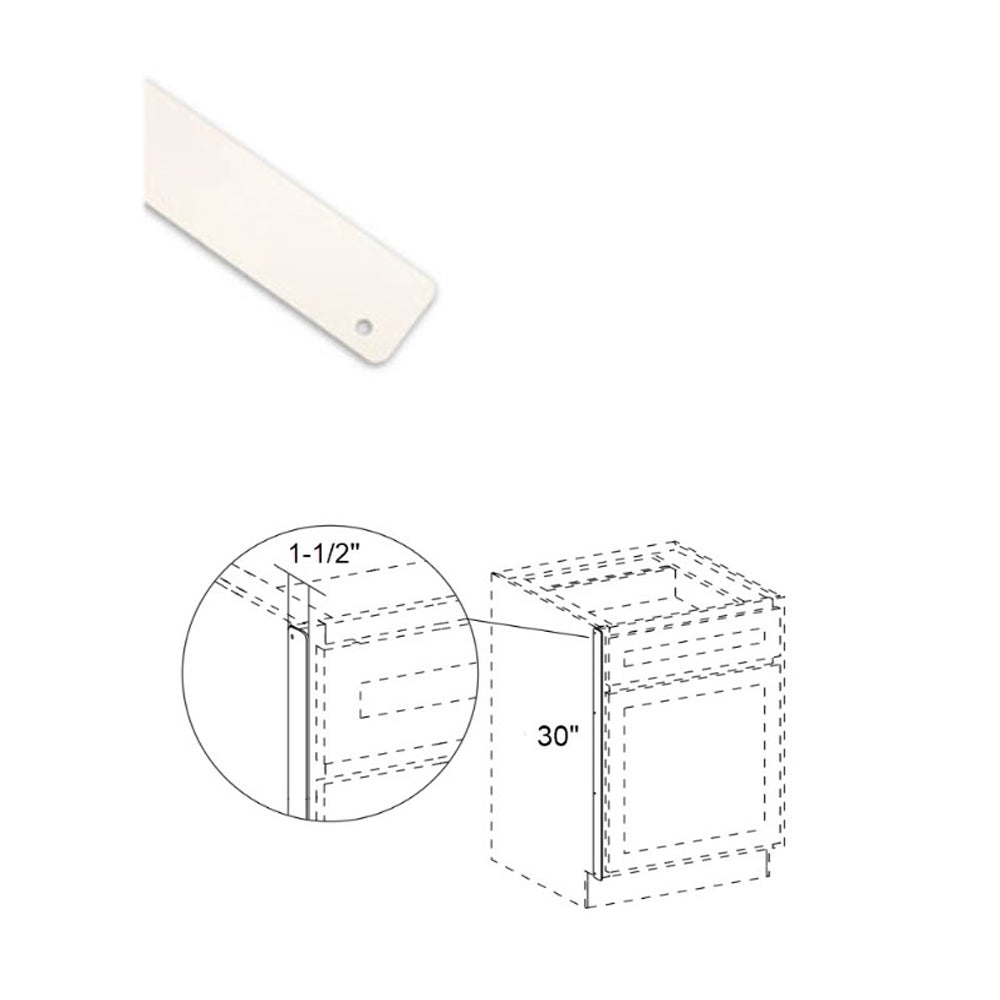 Fabuwood Illume Catalina Como Ash 2, Stainless Steel Heat Shield With Pre-Drilled Mounting Holes 1/16" Thick Powder-Coated Steel (White)