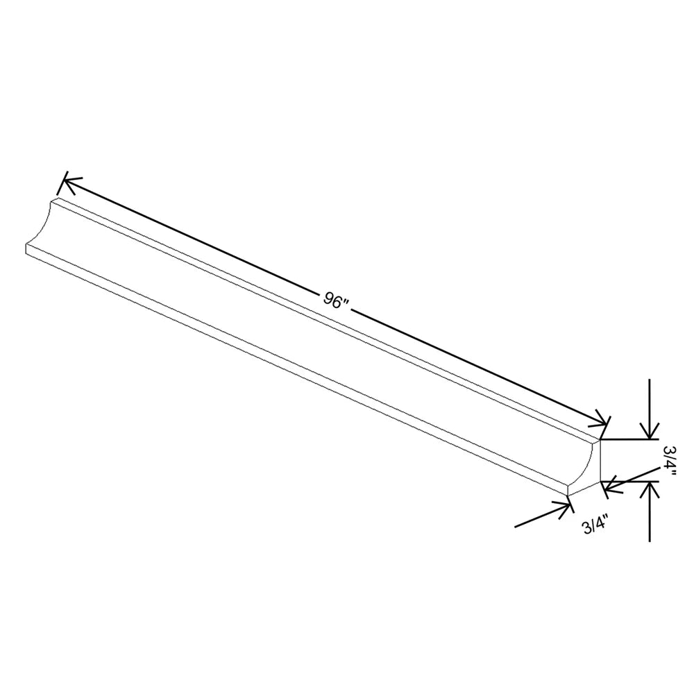 J&K Mocha Glazed K10 96" W Incurved Corner Molding