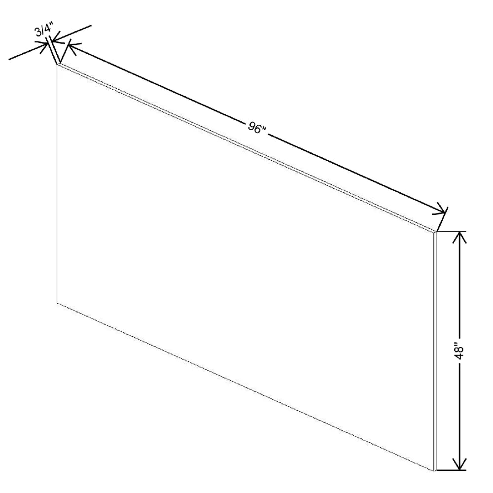Fabuwood Quest Metro Frost 48" W X 96" H X 3/4" D 2 Side Finish Panel