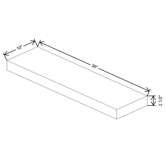 Fabuwood Allure Luna Dove Dove Floating Shelf 36"W X 10"D X 2.5"T with LED