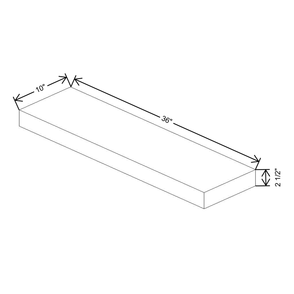 Fabuwood Quest Metro Frost Walnut Floating Shelf 36"W X 10"D X 2.5"T with LED