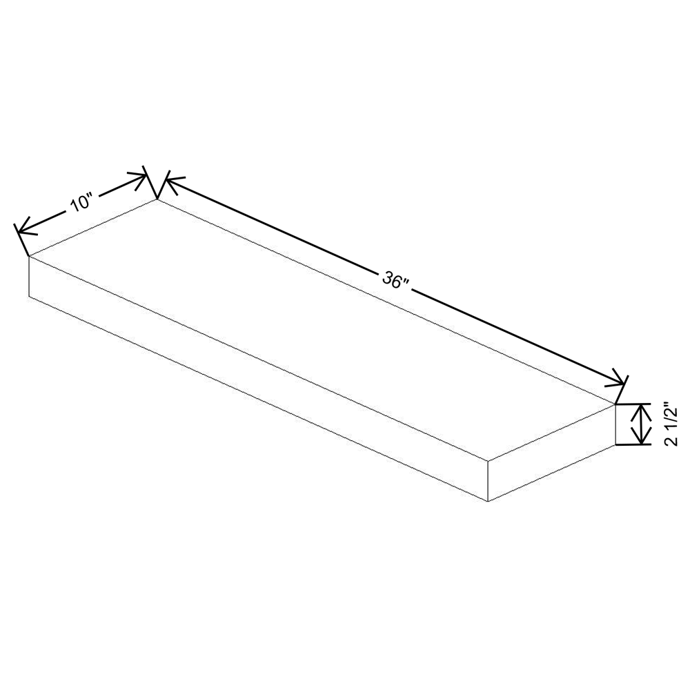 Fabuwood Quest Metro Java Floating Shelf 36"W x 10"D x 2.5"T with LED