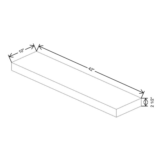 Fabuwood Allure Luna Timber Timber Floating Shelf 42"W X 10"D X 2.5"T with LED