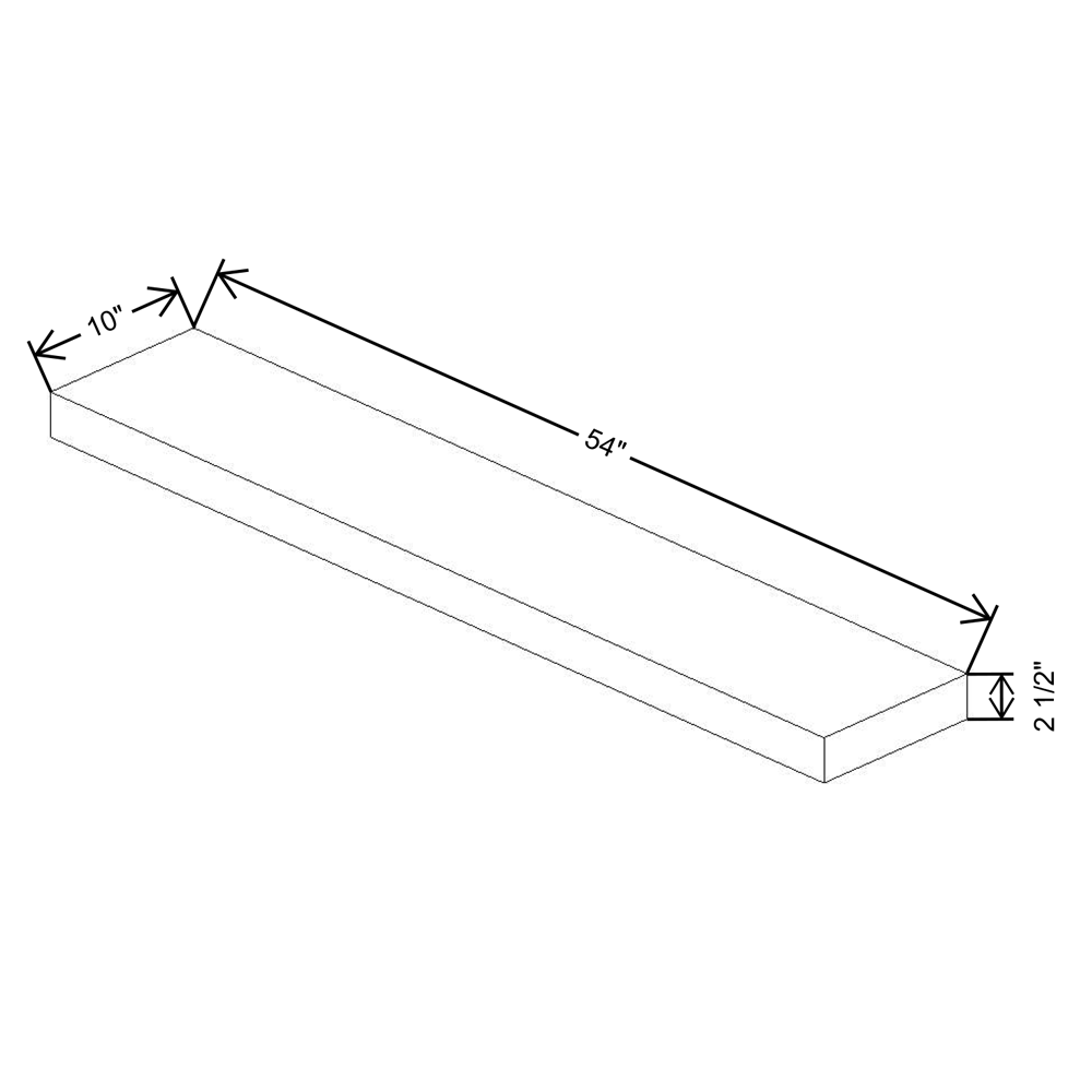 Fabuwood Quest Metro Mist Floating Shelf 54"W X 10"D X 2.5"T with LED