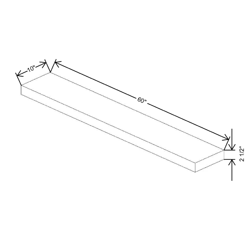 Fabuwood Quest Metro Mist 60" W X 2 1/2" H X 10" D Walnut Floating Shelf With LED