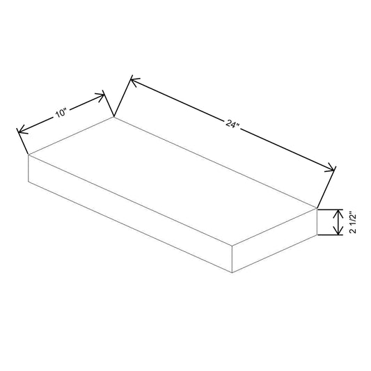 Fabuwood Allure Galaxy Nickel Timber Floating Shelf 24"W X 10"D X 2.5"T with LED