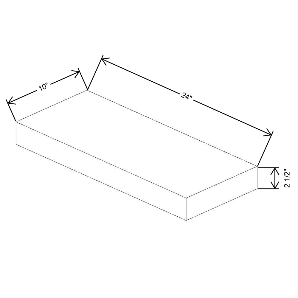 Fabuwood Quest Metro Java Walnut Floating Shelf 24"W X 10"D X 2.5"T with LED