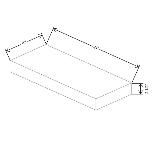 Fabuwood Allure Luna Desert Oak 24" W X 2 1/2" H X 10" D Floating Shelf With LED