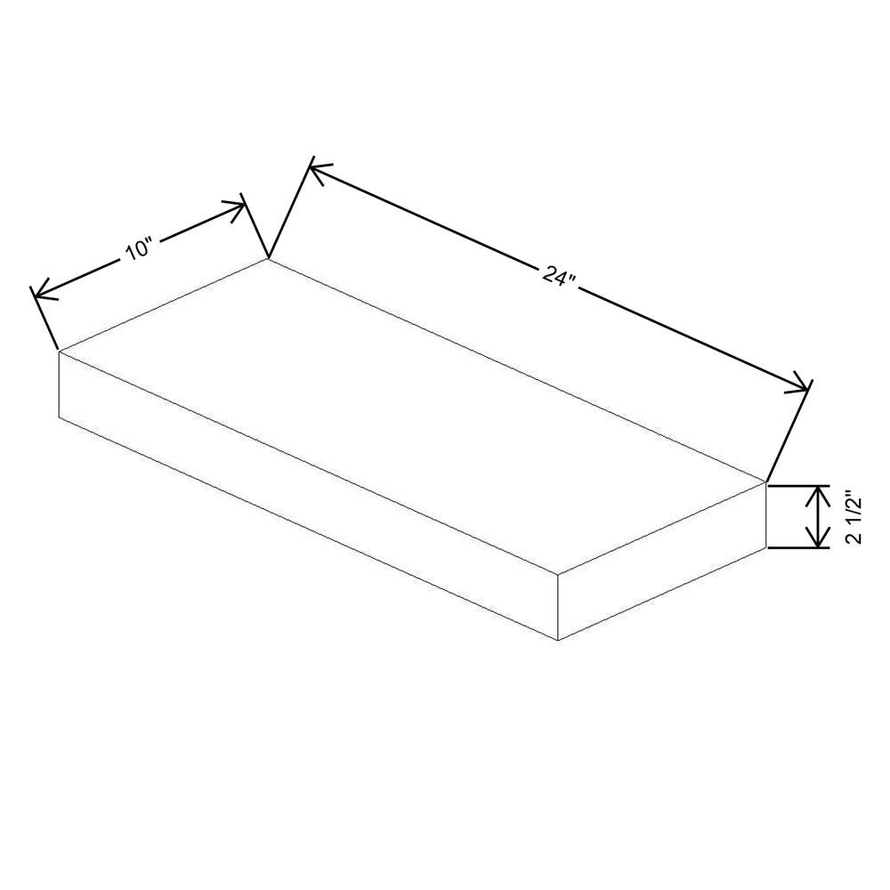 Fabuwood Quest Metro Java Floating Shelf 24"W x 10"D x 2.5"T with LED