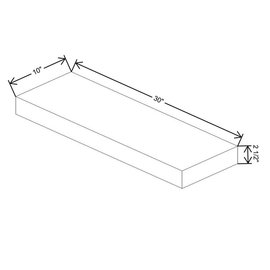 Fabuwood Quest Metro Frost Floating Shelf 30"W x 10"D x 2.5"T with LED