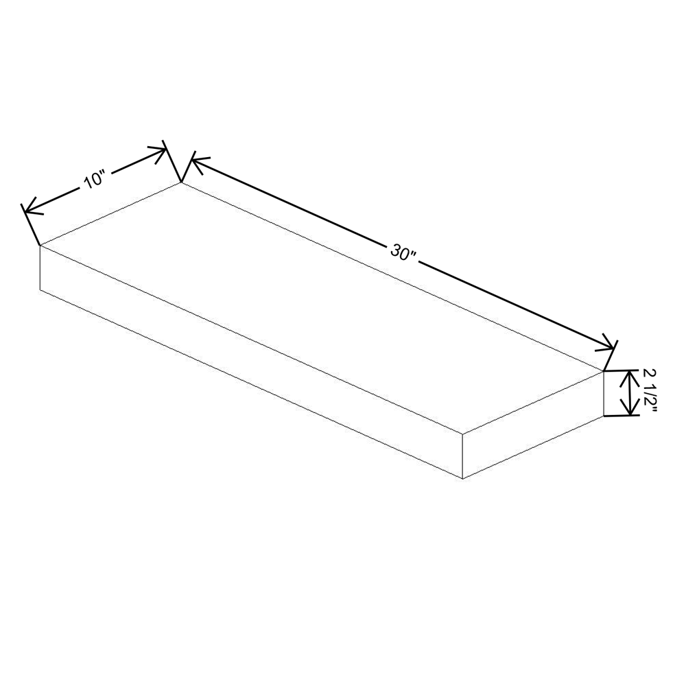 Fabuwood Quest Metro Mist Floating Shelf 30"W x 10"D x 2.5"T with LED