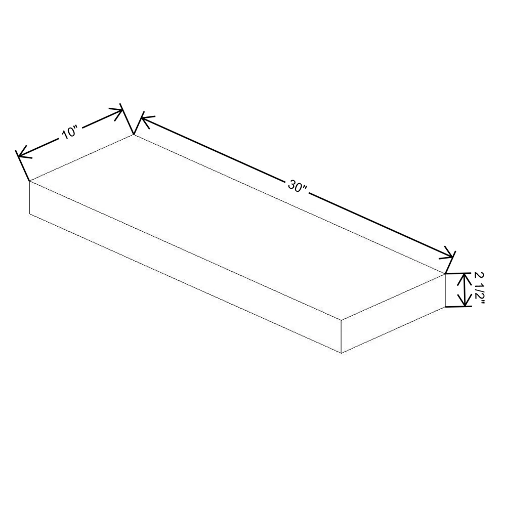 Fabuwood Allure Galaxy Desert Oak 30" W X 2 1/2" H X 10" D Floating Shelf With LED
