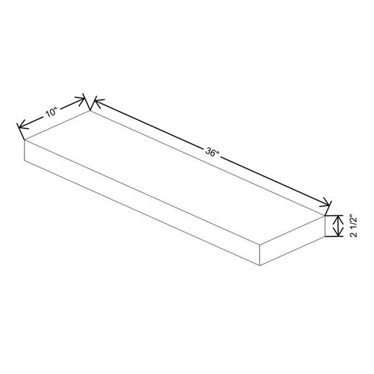 Fabuwood Allure Imperio Nickel Walnut Floating Shelf 36"W X 10"D X 2.5"T with LED