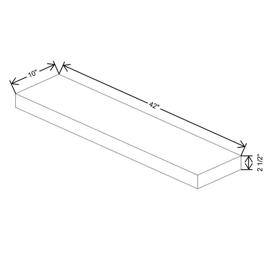 Fabuwood Quest Metro Java Walnut Floating Shelf 42"W X 10"D X 2.5"T with LED