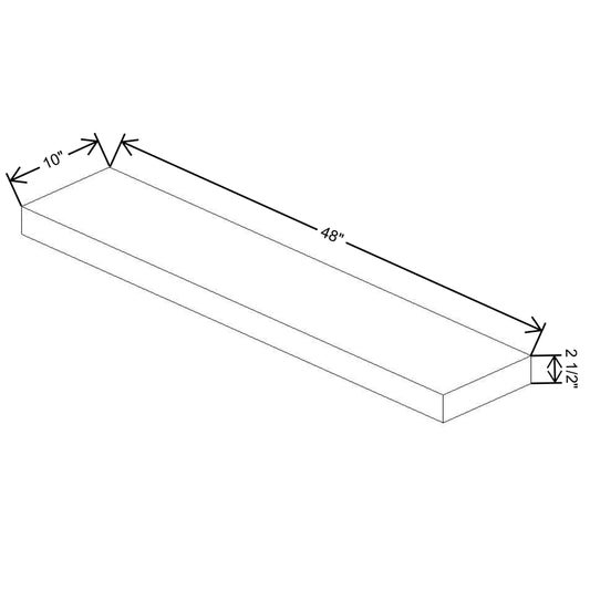 Fabuwood Allure Fusion Nickel Walnut Floating Shelf 48"W X 10"D X 2.5"T with LED