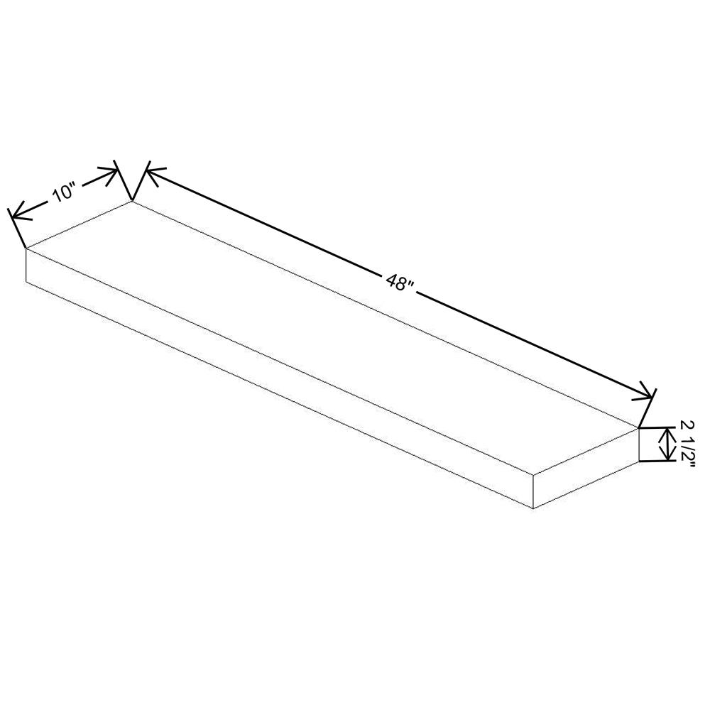 Fabuwood Quest Metro Java Walnut Floating Shelf 48"W X 10"D X 2.5"T with LED