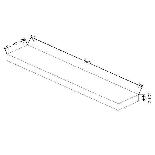 Fabuwood Quest Metro Java Walnut Floating Shelf 54"W X 10"D X 2.5"T with LED