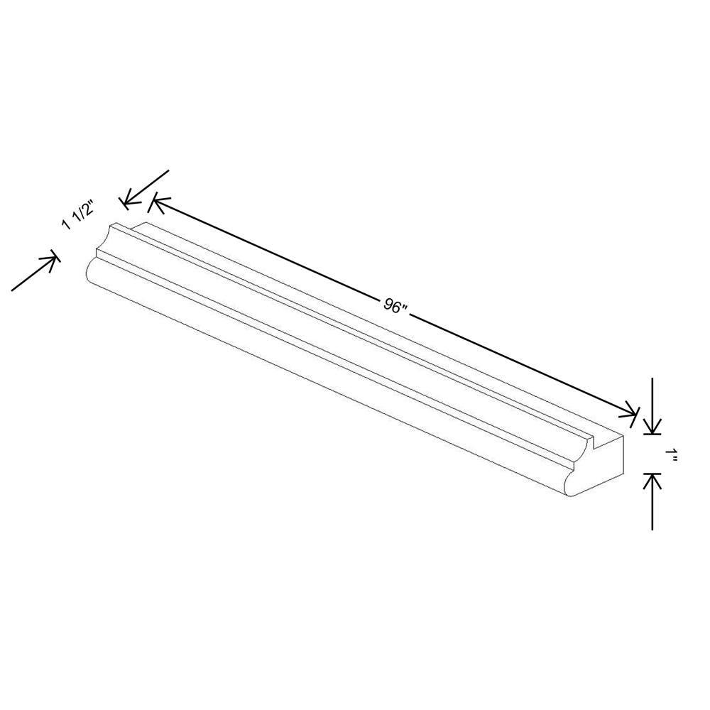 Fabuwood Allure Onyx Horizon  96" Length Light Rail Molding