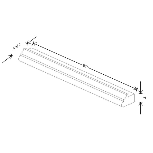 Fabuwood Allure Galaxy Indigo 96" W X 1" H X 1 1/2" D Light Rail Molding