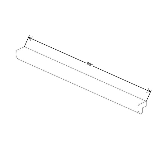 CNC Classic Highland White 96" W X 1 1/8" H Light Rail Molding