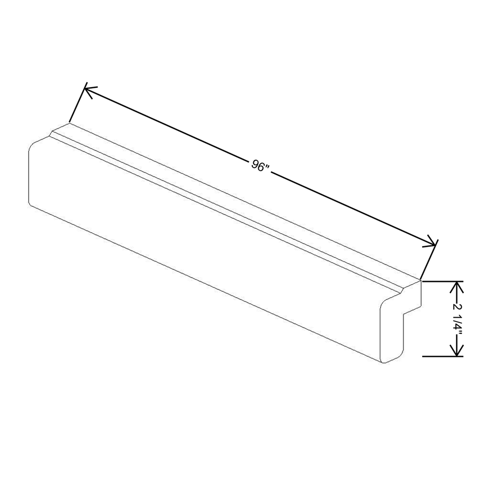 Cubitac Prestige Milan Latte 96"W Light Rail Molding