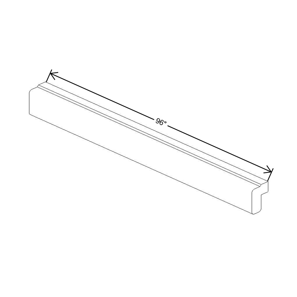 CNC Concord Fashion White 96" W X 2 1/4" H Shaker Light Rail Molding