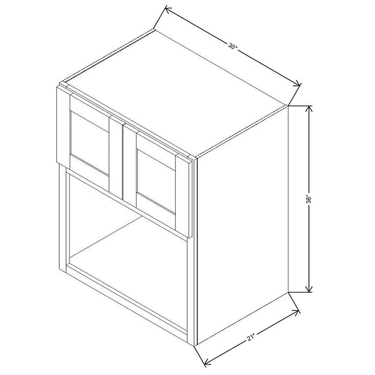 Fabuwood Allure Luna Desert Oak 30" W X 36" H X 21" D Microwave Cabinet