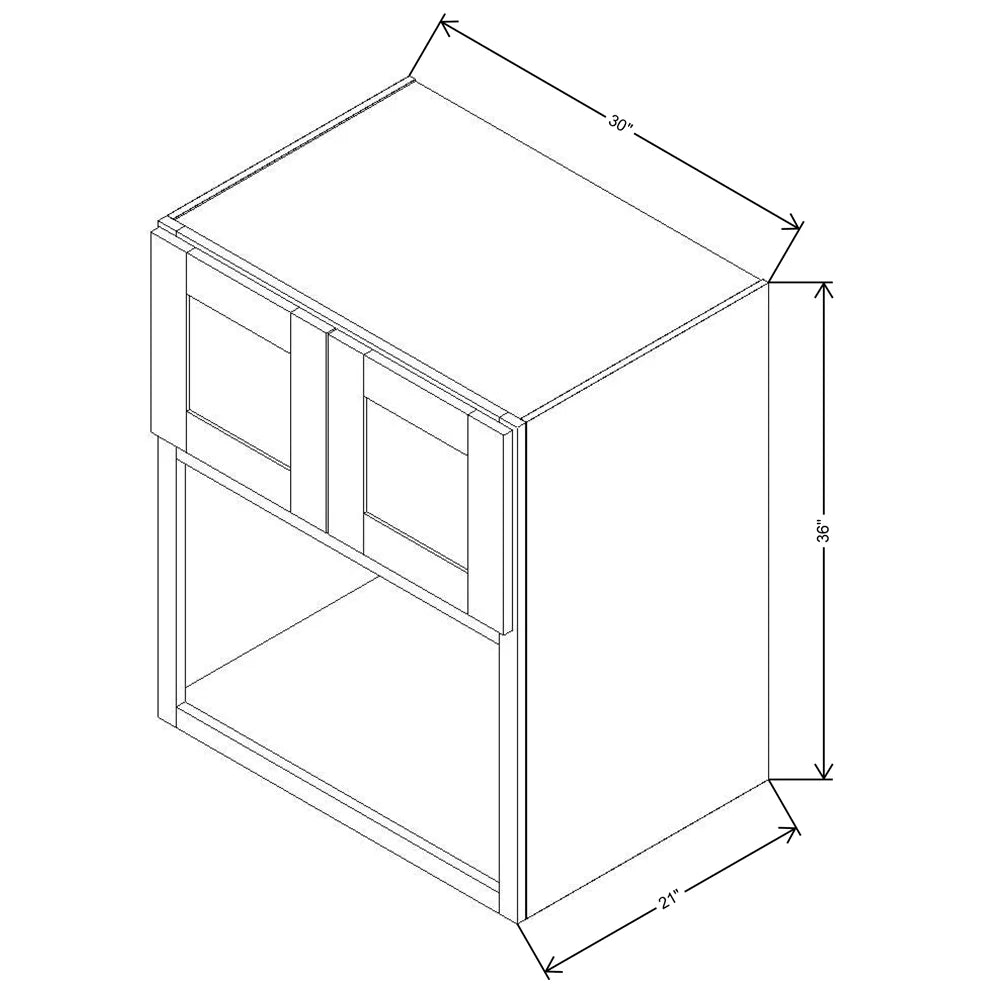Fabuwood Allure Galaxy Desert Oak 30" W X 36" H X 21" D Microwave Cabinet