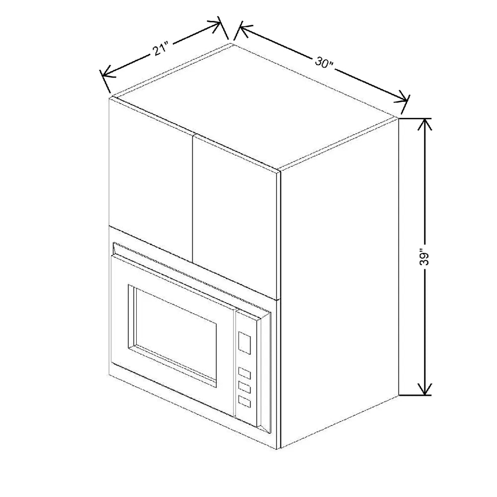 Fabuwood Illume Catalina Carbone Matte 30" W X 39" H X 21" D Microwave Cabinet