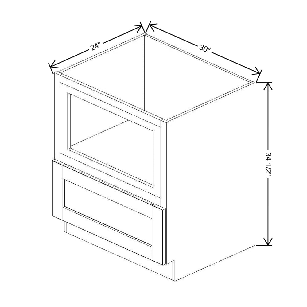 J&K White Shaker S8 Base Microwave Drawer - 30" W