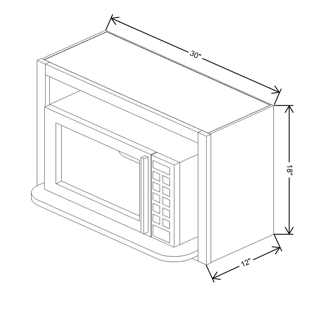 Cubitac Imperial Bergen Latte Microwave 3018 Cabinet