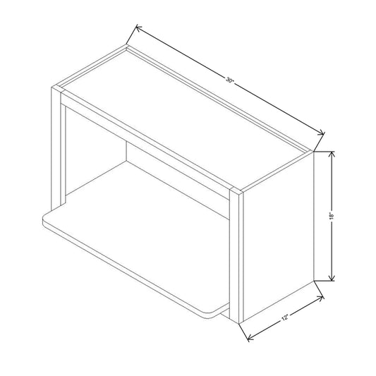 Fabuwood Allure Luna Desert Oak 30" W X 18" H X 12" D Microwave Cabinet