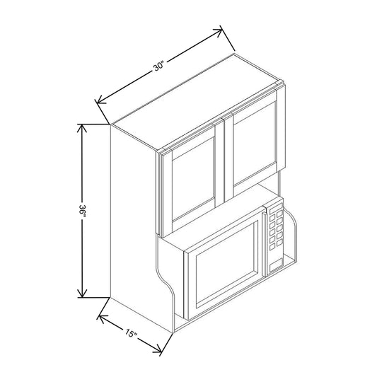 Cubitac Basic Oxford Latte 30" W X 36" H Wall Microwave Cabinet