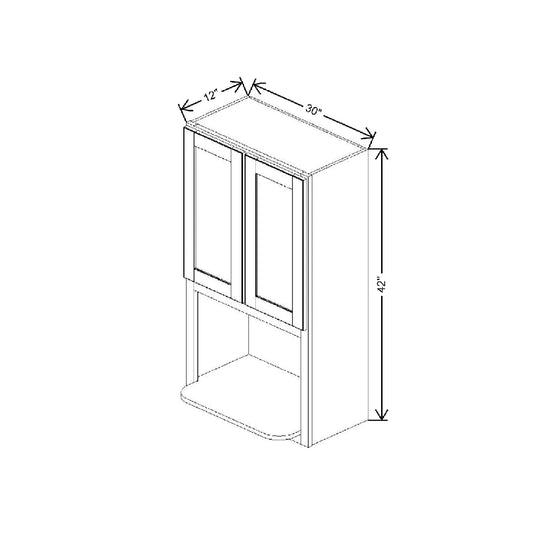 Fabuwood Value Premium Hallmark Frost 30" W X 42" H X 12" D Microwave Cabinet