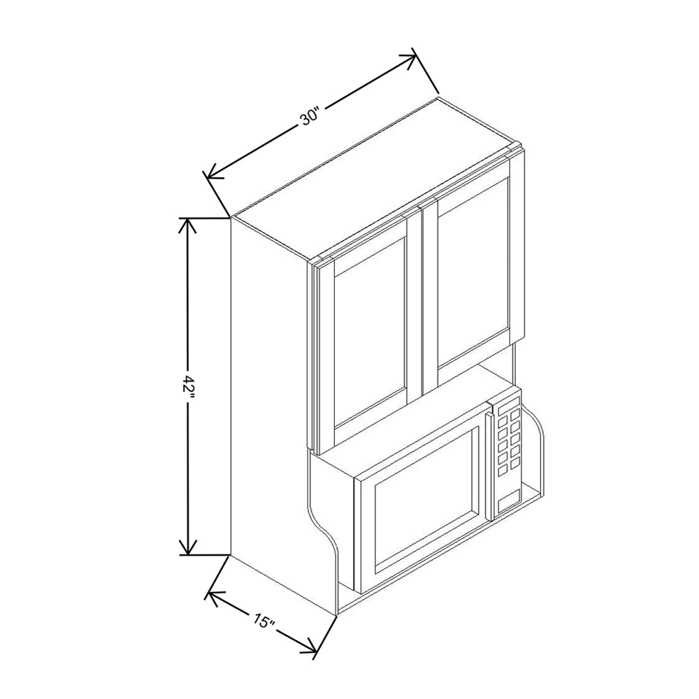 Cubitac Basic Oxford Latte 30" W X 42" H Wall Microwave Cabinet