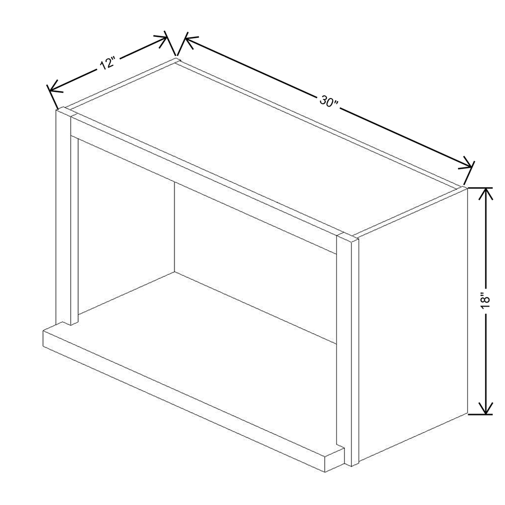 Wolf Classic Grove Opal Paint 30"W X 18"H Microwave Shelf