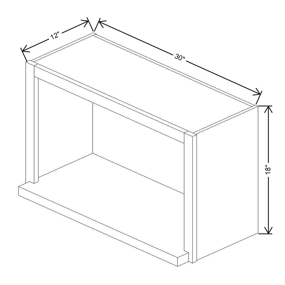 Wolf Classic Dartmouth Dark Sable Stain 30"W X 18"H Microwave Shelf