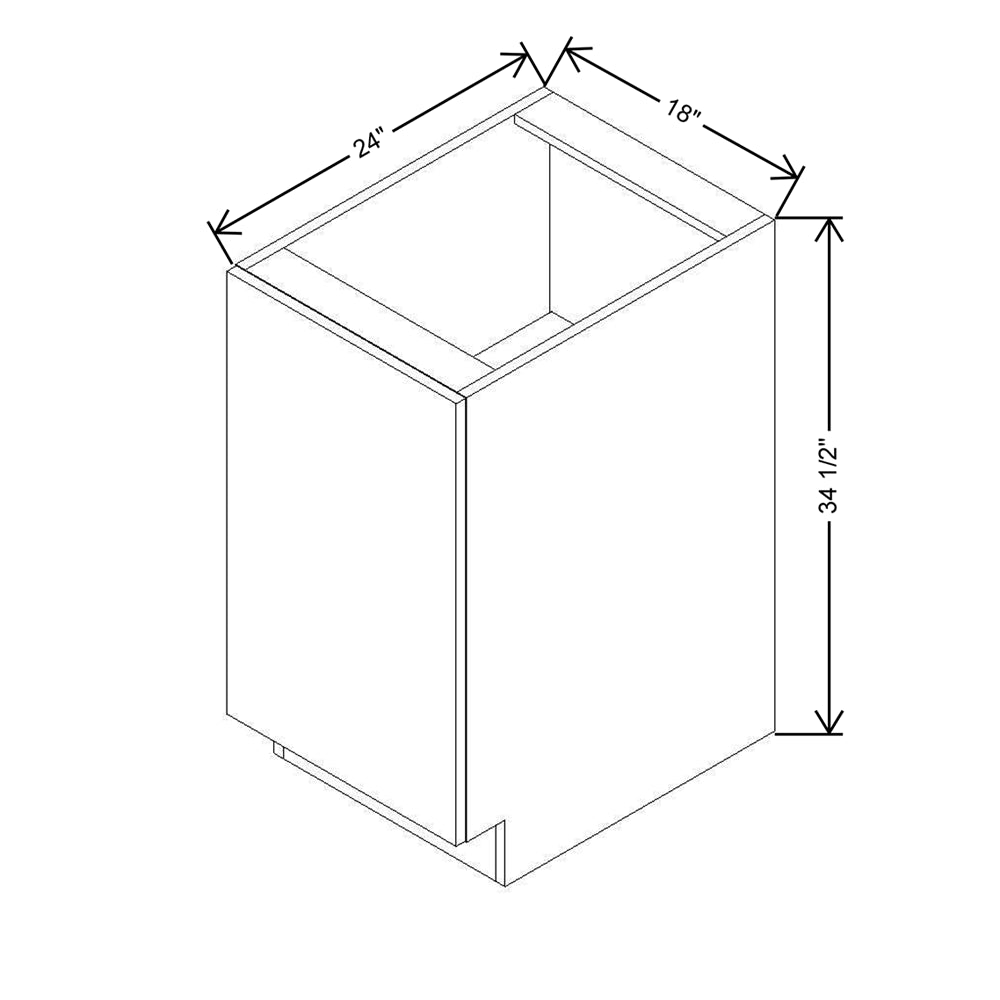 Modernform Cabinet Matte Grey 18" W X 34 1/2" H X 24" D Full Height Single Door Base Cabinet