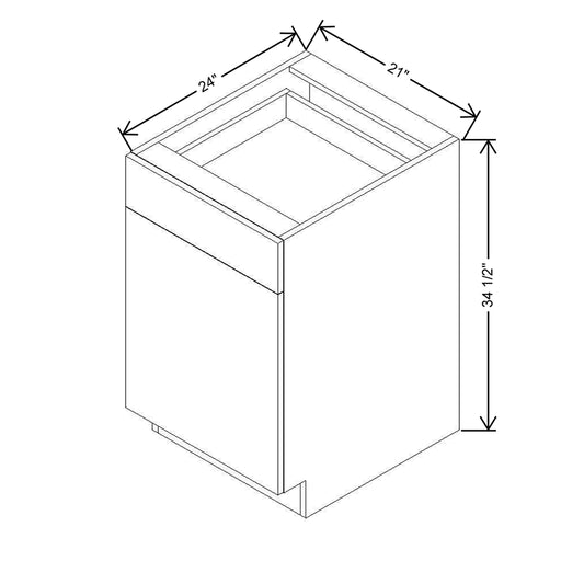 Modernform Cabinet Matte Grey 21" W X 34 1/2" H X 24" D Single Door Base Cabinet