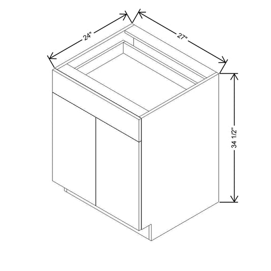 Modernform Cabinet Matte White 27" W X 34 1/2" H X 24" D Double Door Base Cabinet